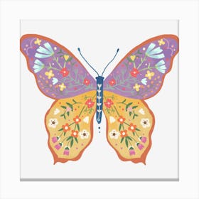 Hand drawn Floral Butterfly 2 Canvas Print