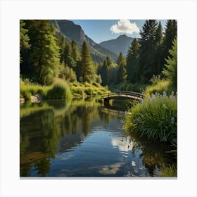 Bridge In The Mountains Canvas Print