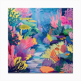 David Hockney Style. Coral Reef. Canvas Print