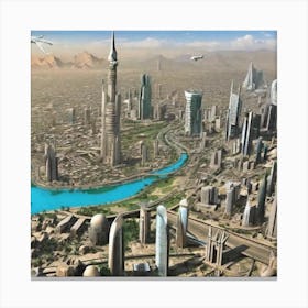 Futuristic Cityscape 140 Canvas Print