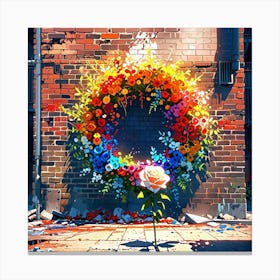 Flower Wreath Canvas Print