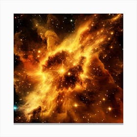 Golden Nebula In Space Canvas Print