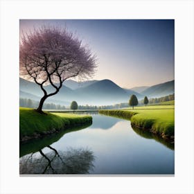 Tree In A Lake 2 Canvas Print