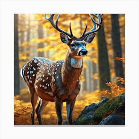 Deer In The Forest 139 Canvas Print