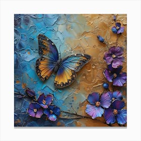 Butterfly And Flowers Canvas Print