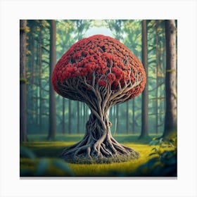 A Very Realistic Artistic Flambollan Red With Canvas Print