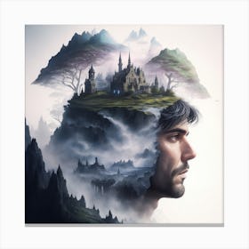 Man With A Castle In His Head Canvas Print