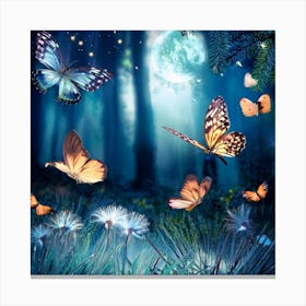 Butterflies In The Forest 1 Canvas Print