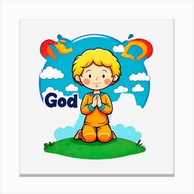 Boy Praying Canvas Print