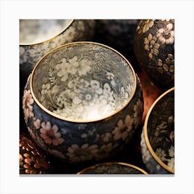 Chinese Teacups Canvas Print