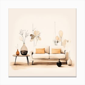 Modern Living Room 4 Canvas Print