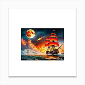 Pirate Ship In The Sea AI generated Canvas Print