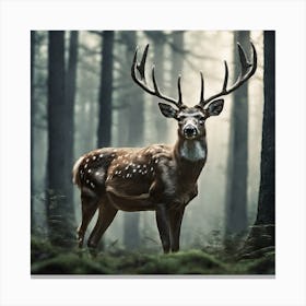 Deer In The Forest 209 Canvas Print