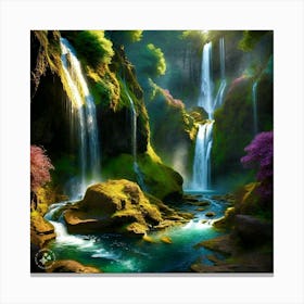 Waterfalls In The Forest Canvas Print