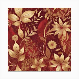 Gold And Red Leaves Canvas Print