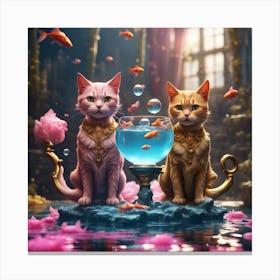 cosmic cats Canvas Print