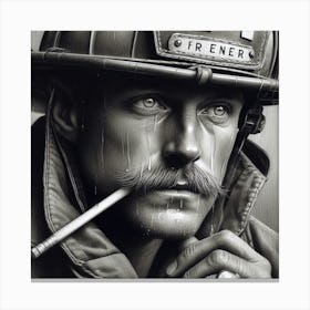 Pencil Fireman 1 Canvas Print