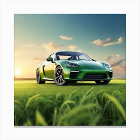 Green Porsche Cayman Canvas Print