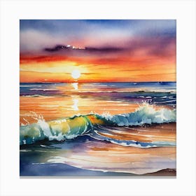 Sunset At The Beach 118 Canvas Print