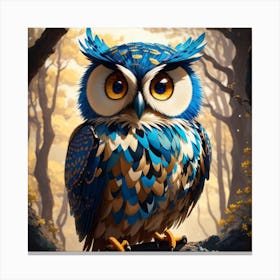 Owl In The Forest Canvas Print