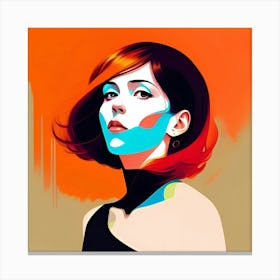 Girl With Blue Hair 1 Canvas Print