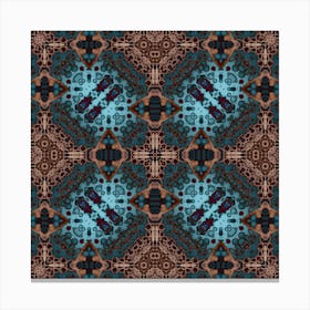 Blue And Red Detailed Pattern Canvas Print