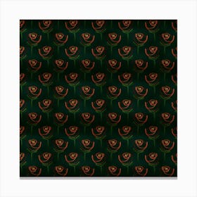 Orange Rose Wallpaper Pattern Canvas Print