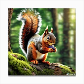 Squirrel In The Forest 382 Canvas Print