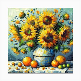 Sunflowers In A Vase 2 Canvas Print