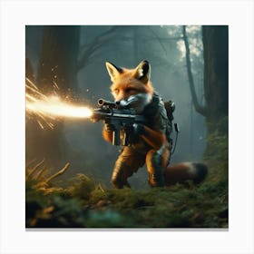 Fox In The Woods 20 Canvas Print