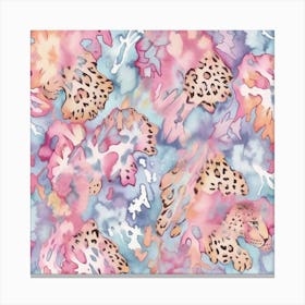 Leopard Print In Pastels Seamless Canvas Print