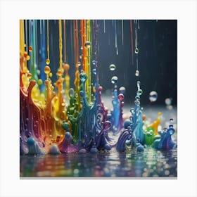 Rainbow Paint Splash Canvas Print