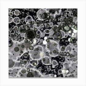 Alcohol Ink Black Square Canvas Print