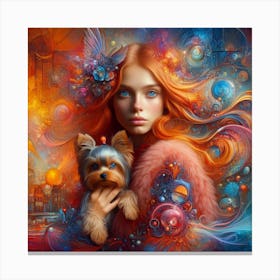 Girl With A Dog 2 Canvas Print