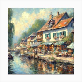 Riverside Cafe Canvas Print