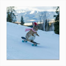 A Photo Of A Rabbit With A Skateboard Ri 4zk5bjgar6opgdvx8wofdg Dqk8w Diskw3pabn7wnyxa Canvas Print