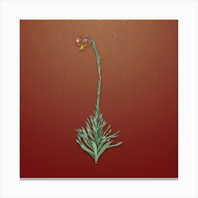 Vintage Scarlet Martagon Lily Botanical on Falu Red Pattern n.2412 Canvas Print