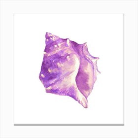 Purple Seashell Watercolor Painting Canvas Print