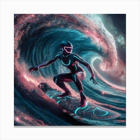 Surfer In Space Canvas Print