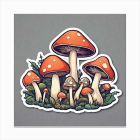 Mushroom Stickers Canvas Print