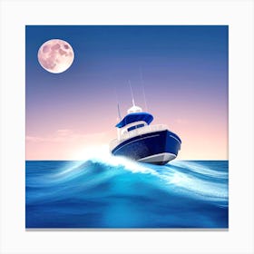 Boat On The Ocean 2 Canvas Print