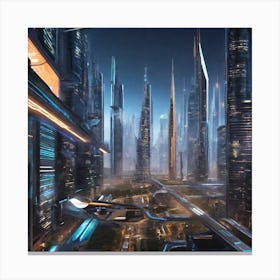 Futuristic City 129 Canvas Print