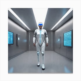 Futuristic Man In Futuristic Suit 2 Canvas Print