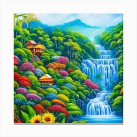Waterfall In The Jungle 5 Canvas Print