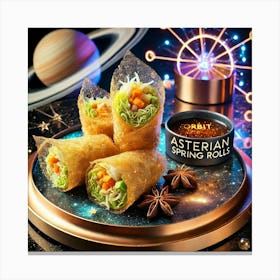 A Futuristic Dish Called Asterian Spring Rolls, Fe Canvas Print