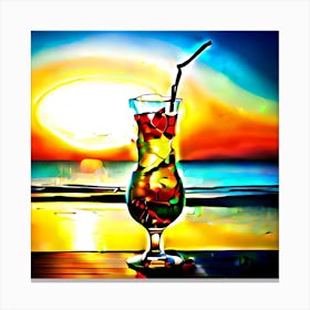 Sunset In A Glass Canvas Print