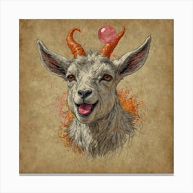 Goat With Horns 3 Canvas Print