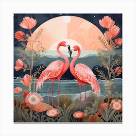 Bird In Nature Flamingo 3 Canvas Print