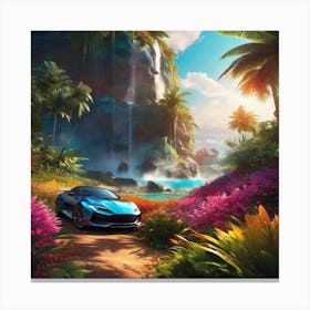 Car In The Jungle Canvas Print