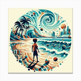 Boy On The Beach Canvas Print